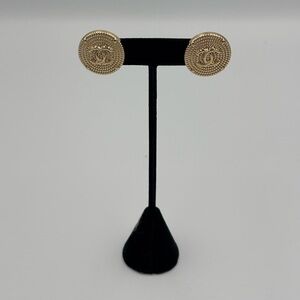 CC gold textured buttons